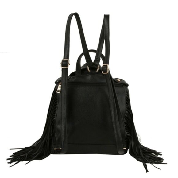Motorcycle Jacket style backpack with white detail